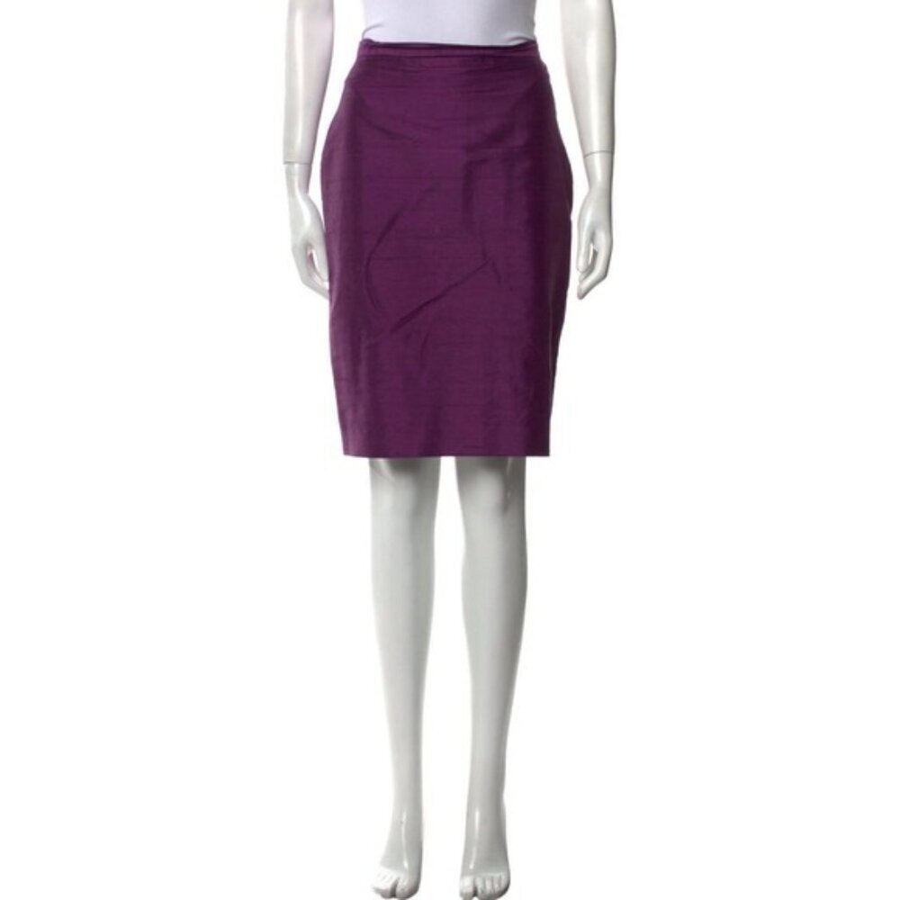 MOSCHINO CHEAPANDCHIC Women's Skirt 100% SILK Size 8 Purple Knee Length AEFFE
